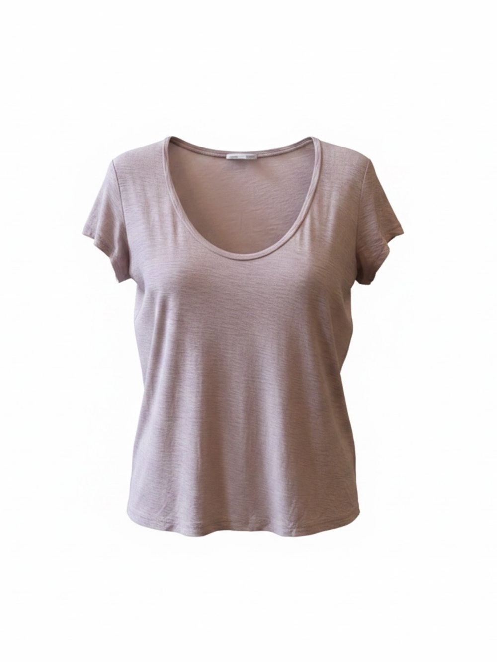 James Perse Deep V Neck Slub Tee Short Sleeve Sz 1 US S-Med Pink